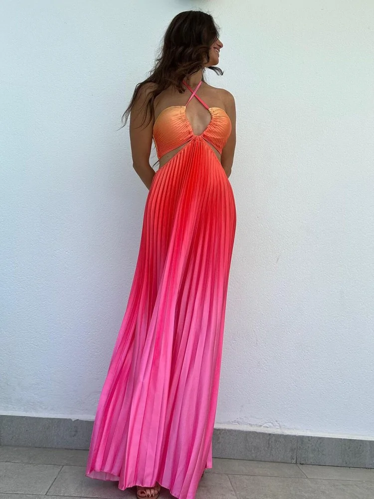 ORANGE MAXI DRESS - OMBRE