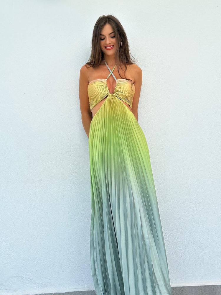 LIME MAXI DRESS - OMBRE