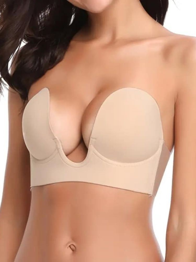 BEIGE SILICON BRA  - V BRA