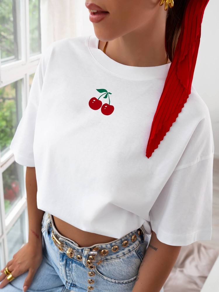 TSHIRT WHITE WITH CHERRY -...