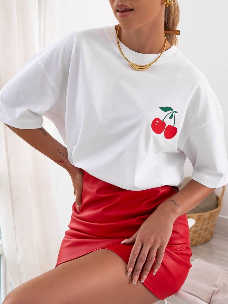 ΛΕΥΚΟ T-SHIRT - CHERRY