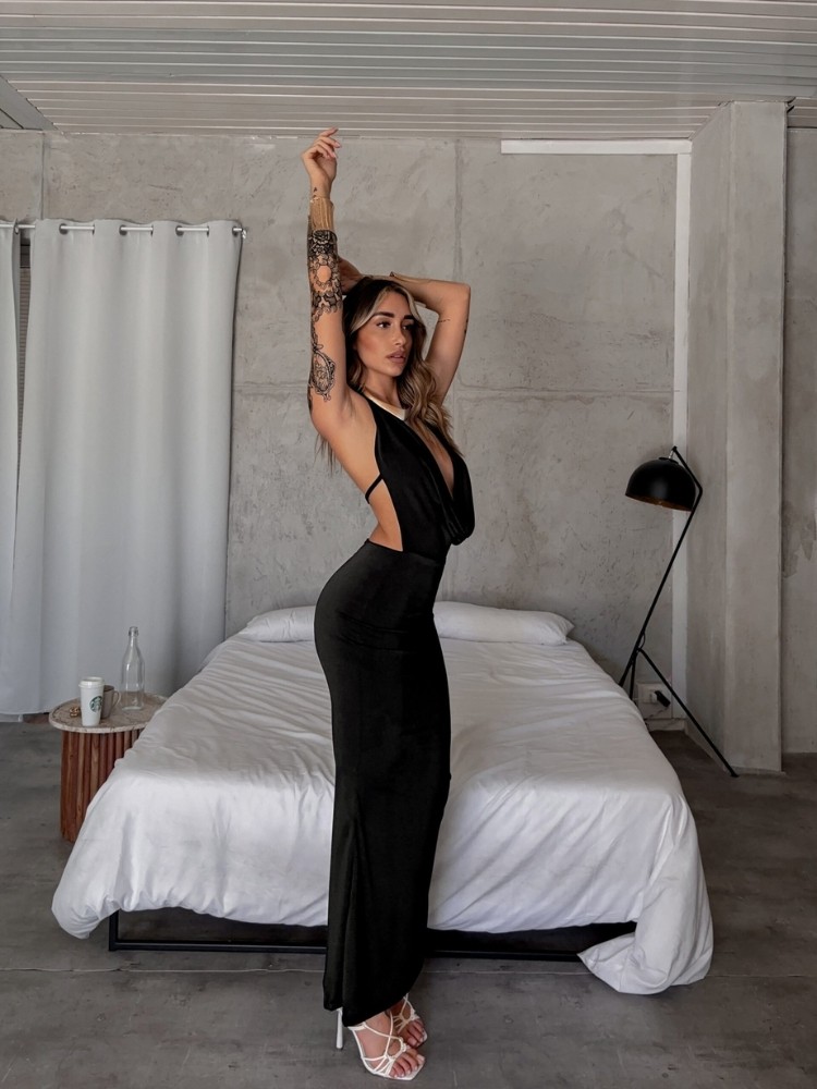 BLACK MAXI DRESS - LENORA