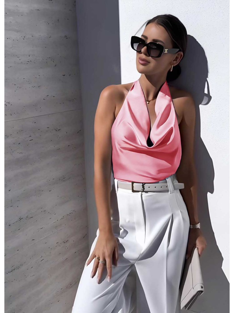 PINK SATIN TOP - ELEGANTY