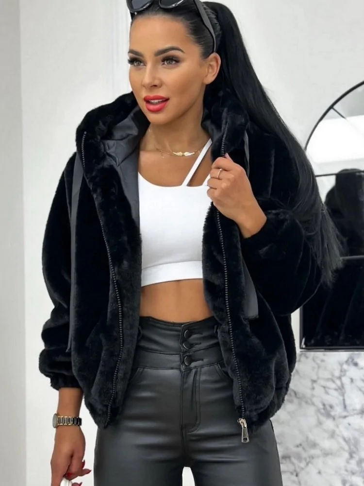 FUR BOMBER JACKET - ISLAND