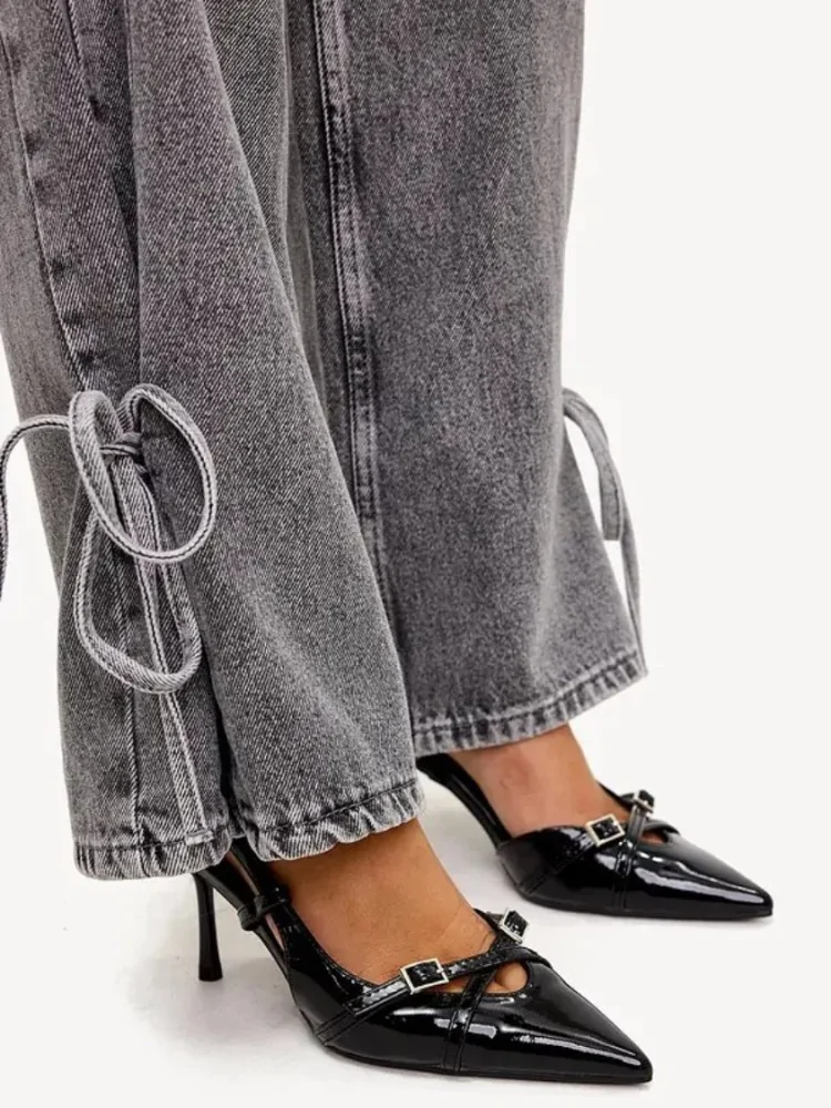 BLACK LOUSTRIN HEELS - NTALIA