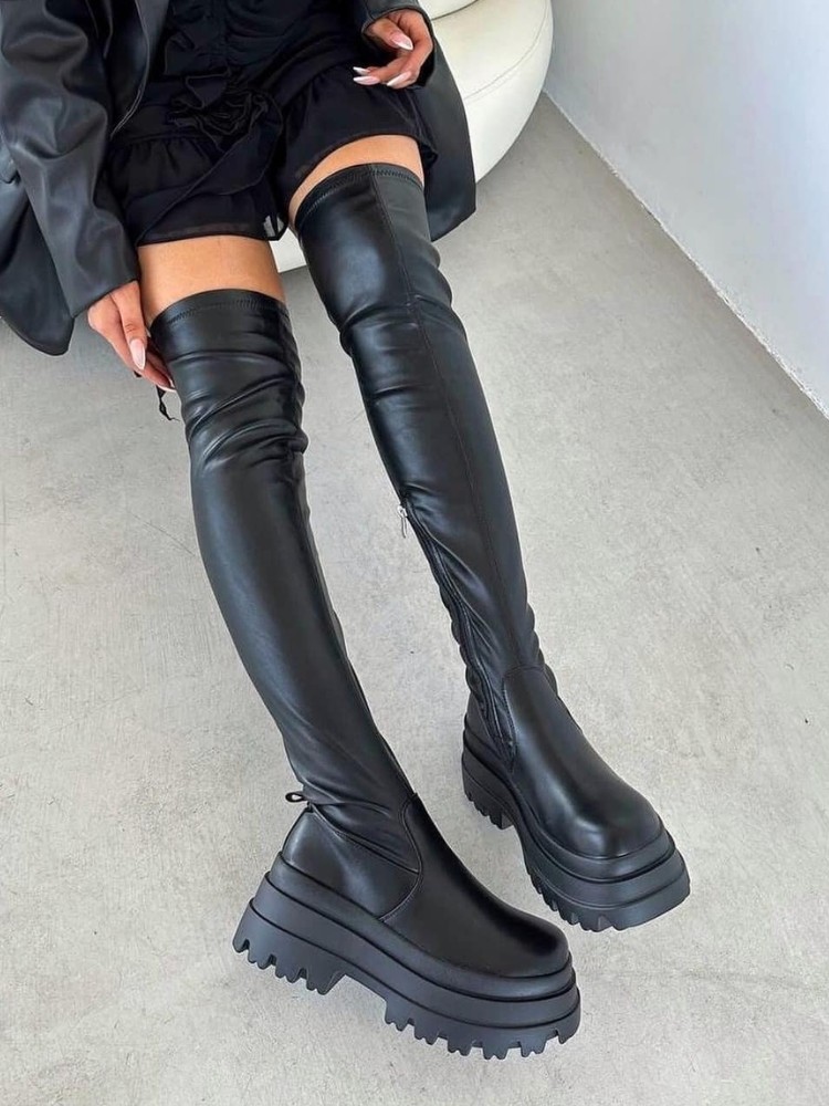 BLACK OVER THE KNEE BOOTS -...
