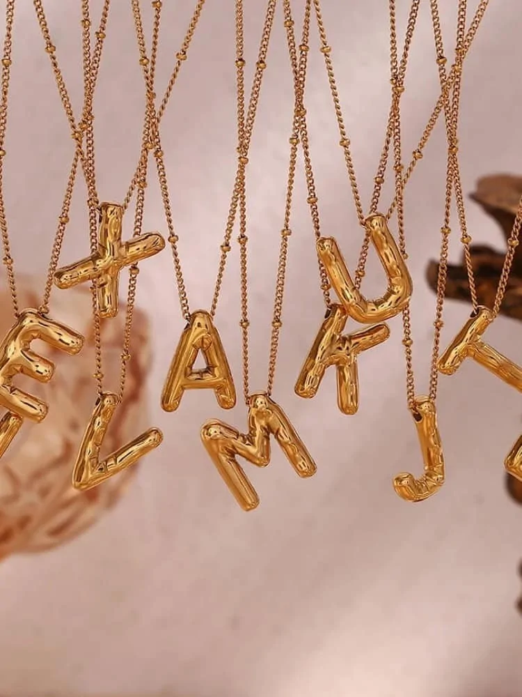 GOLD MONOGRAM NECKLACE