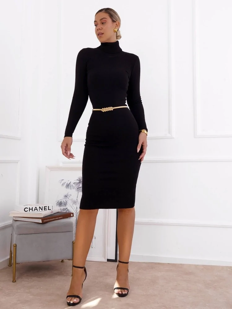 ZOSIME BLACK KNITTED DRESS