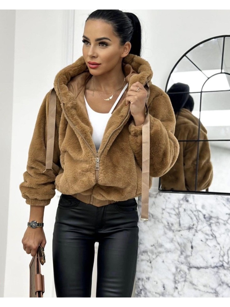 FUR BOMBER JACKET - ISLAND