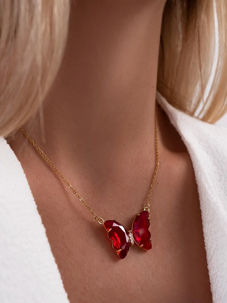 BUTTERFLY FUCHSIA NECKLACE