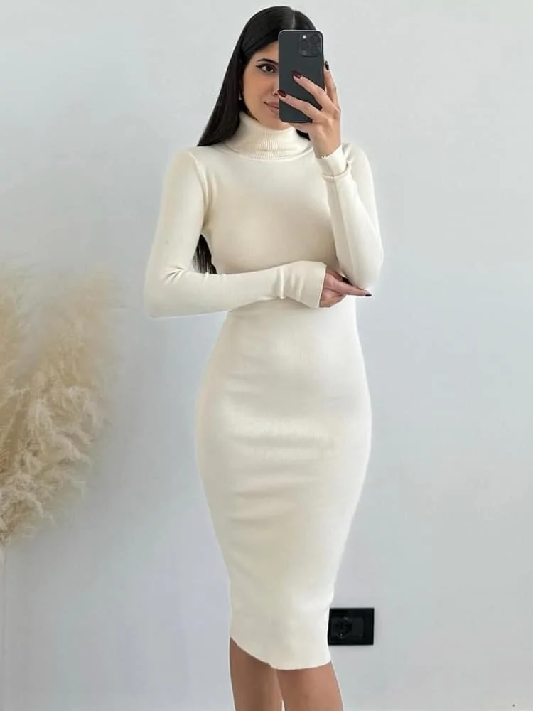 ZOSIME CREAM KNITTED DRESS