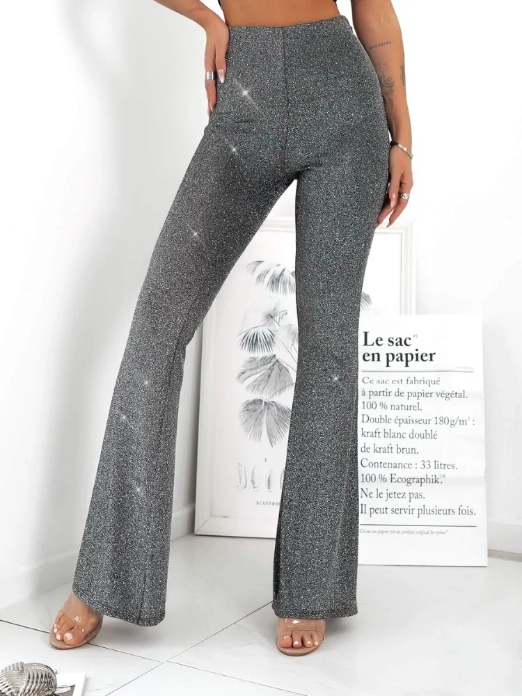 SILVER LUREX PANTS - ROXANI