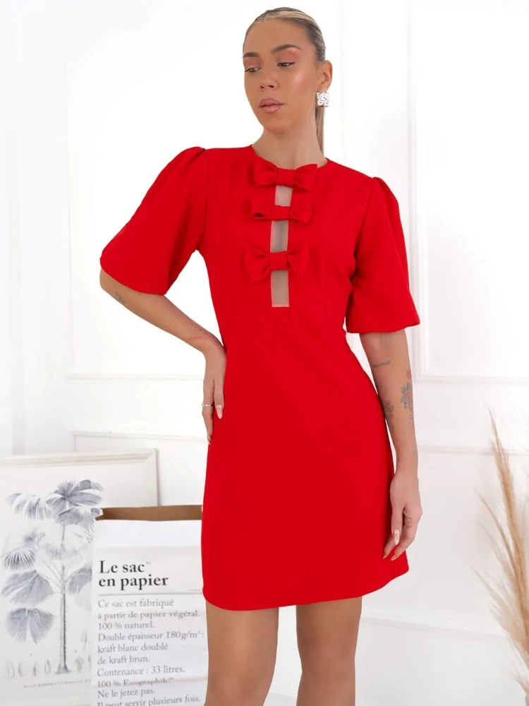 RED MINI DRESS - KLARITA