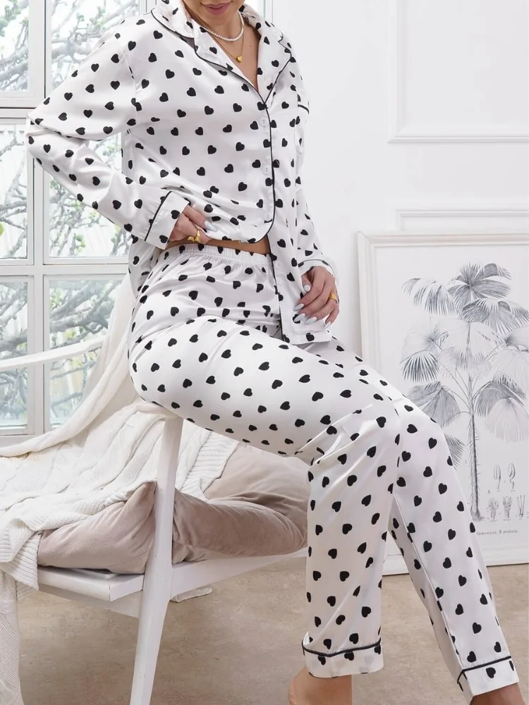 WHITE SATIN PYJAMAS - ERSIE