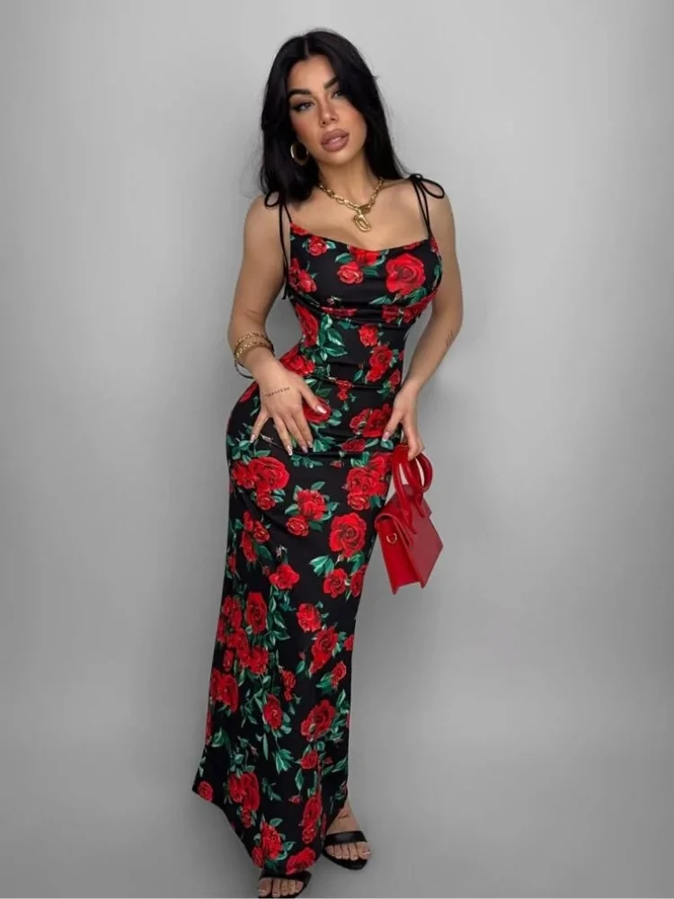 MAXI DRESS WITH ROSES - ROSETA