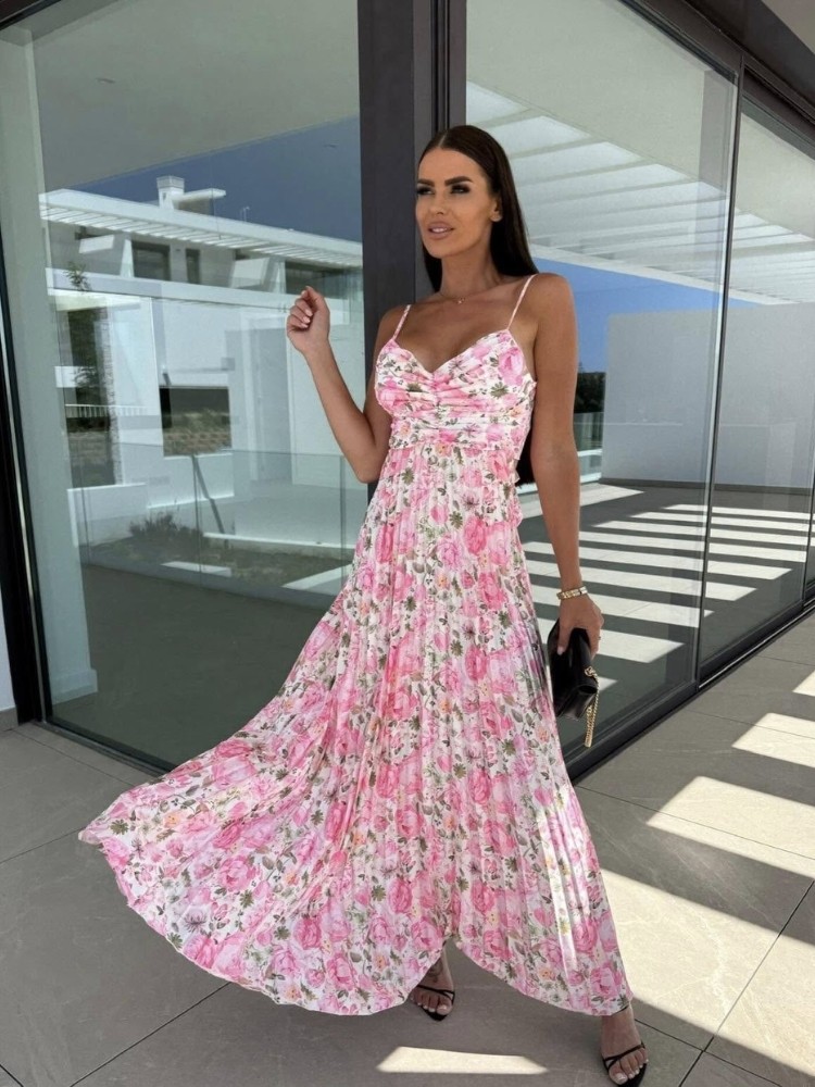 PINK FLORAL DRESS - ANUETA