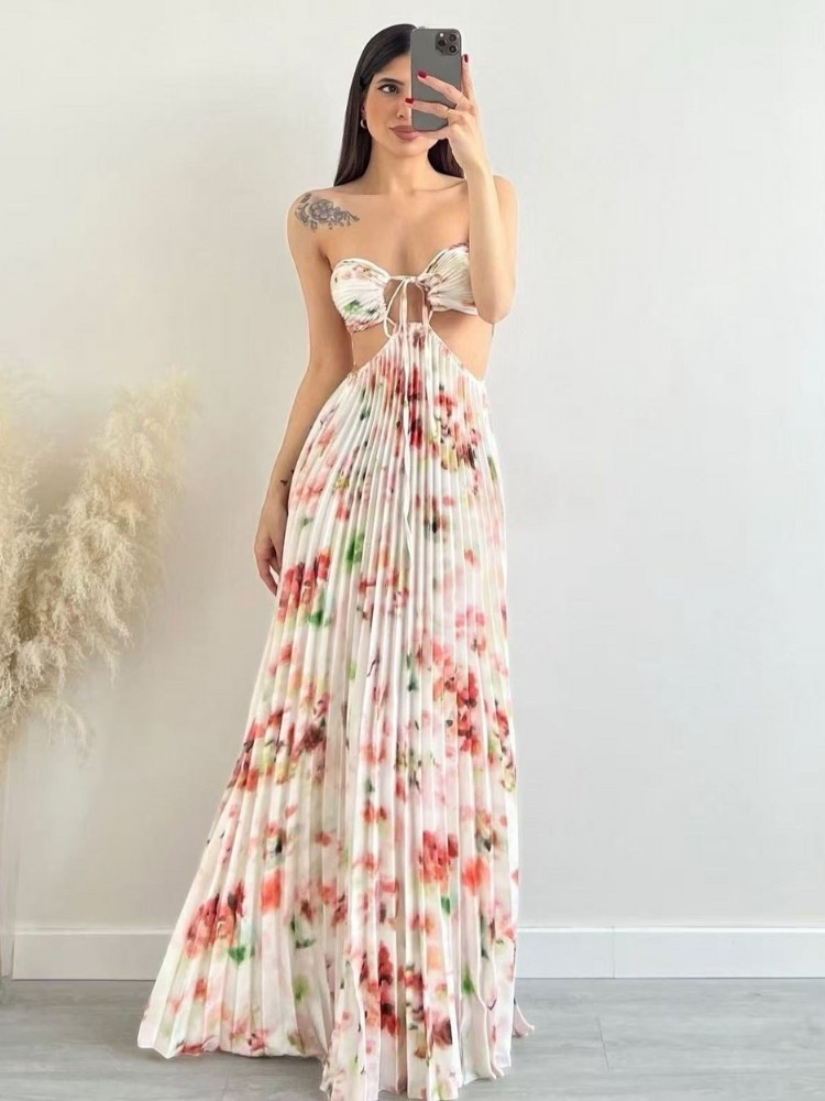 WHITE MAXI DRESS - OMBRE