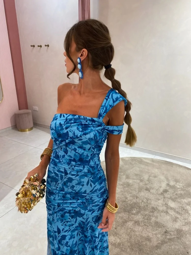 MAXI BLUE FLORAL DRESS - ALVA