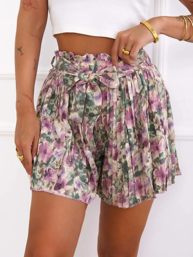 SKORT - FLORAL PLEATED