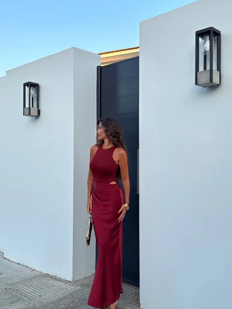 MAXI WINE DRESS - PORTAL