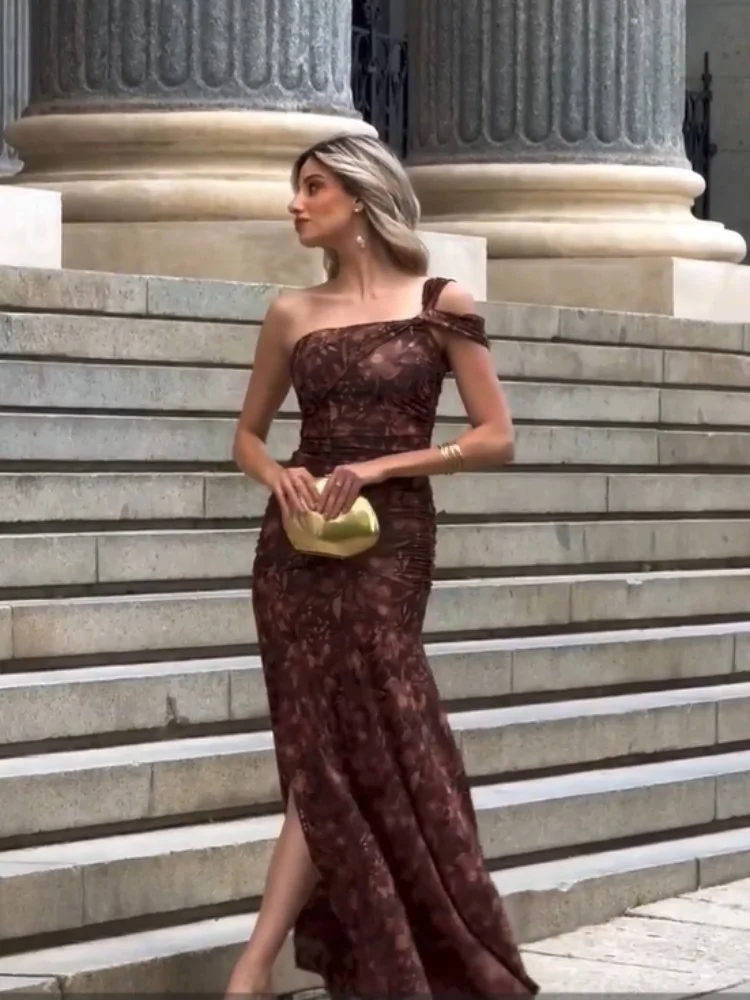 MAXI CHOCO FLORAL DRESS - ALVA