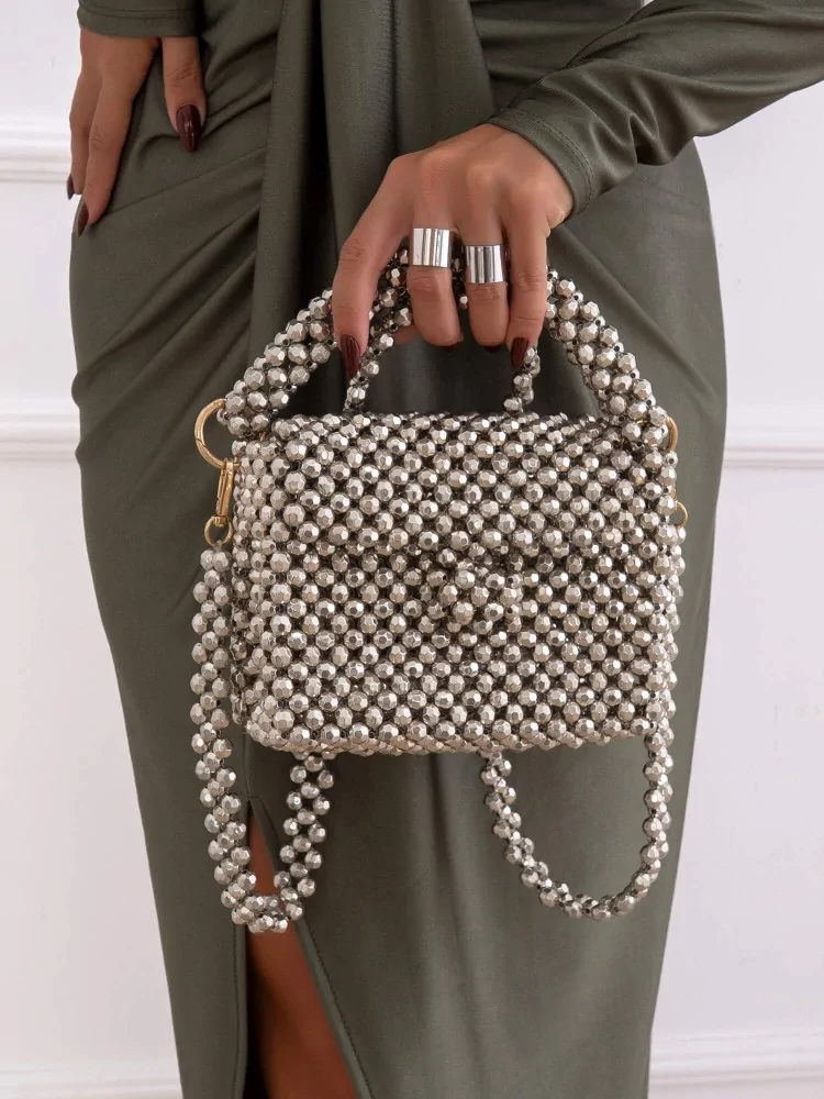 SILVER HANDBAG - SAPHIRE