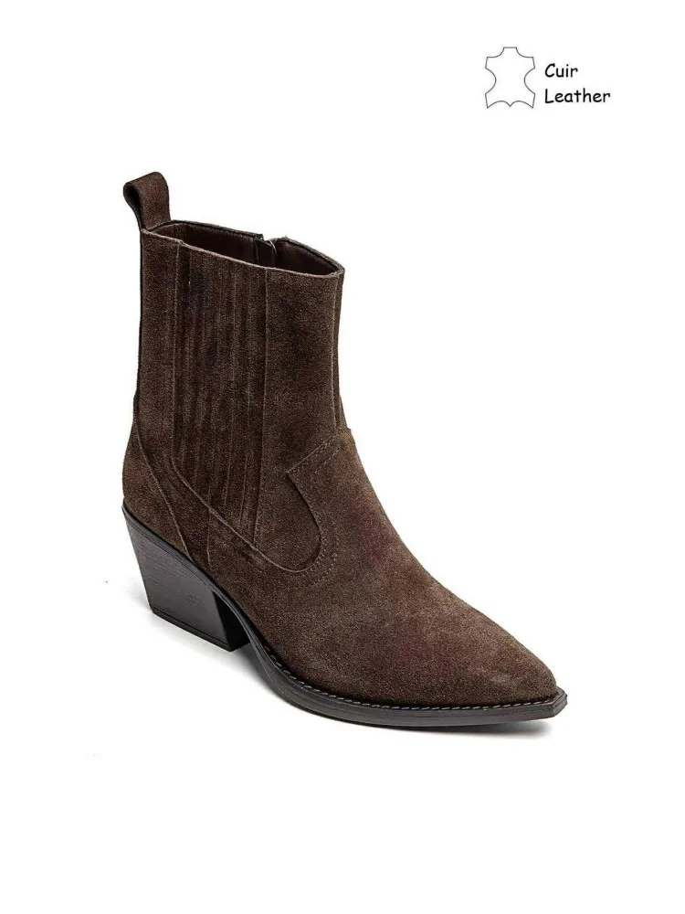 BROWN LEATHER BOOTS - EDDIE