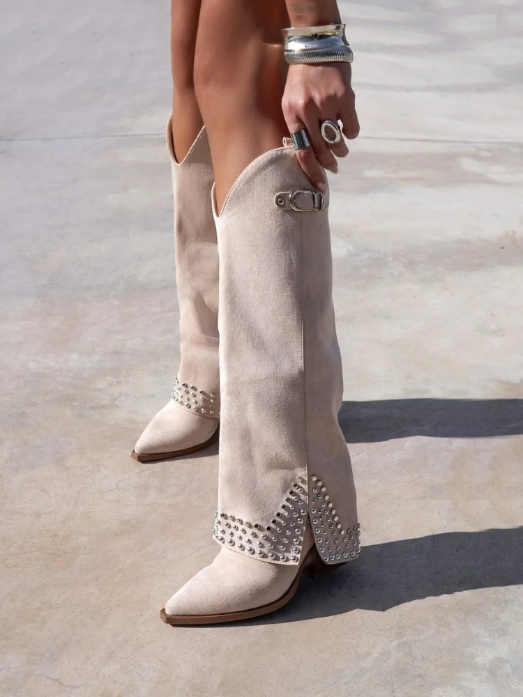 BEIGE SUEDE BOOTS - NALA