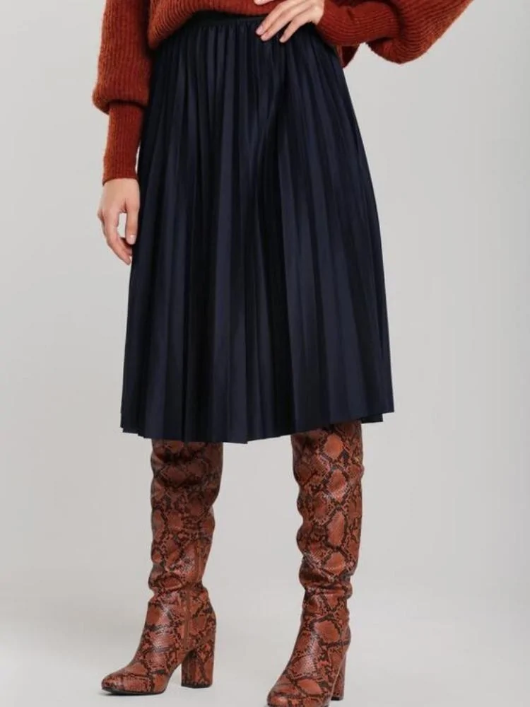 ANGIE DARK BLUE PLEATED SKIRT
