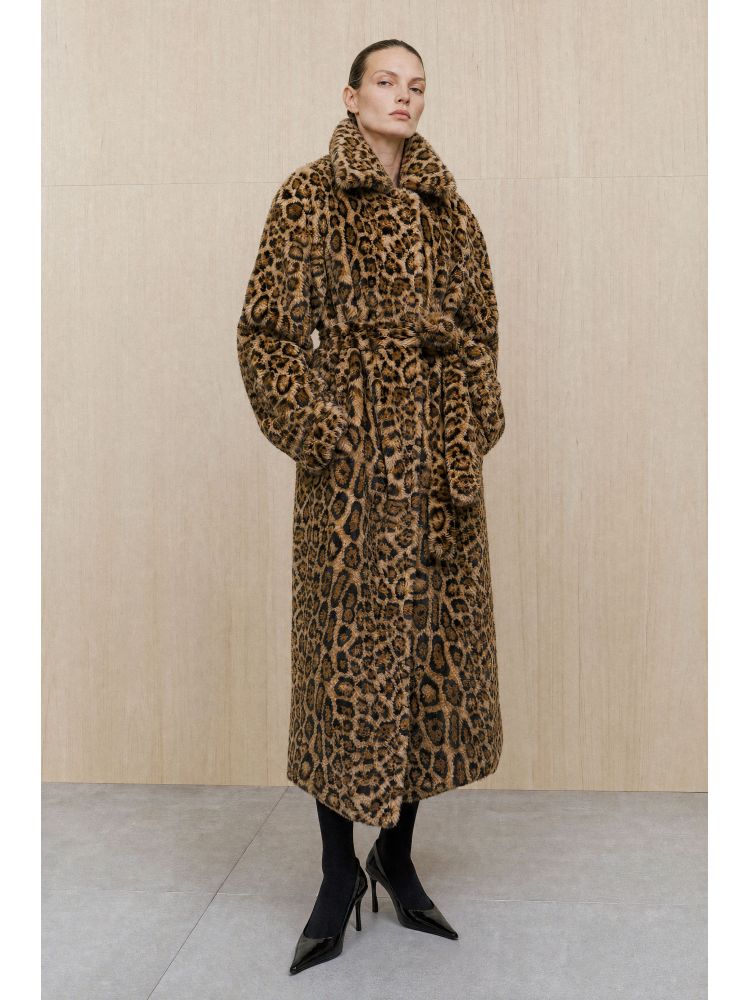LONG LEOPARD FUR COAT BY...