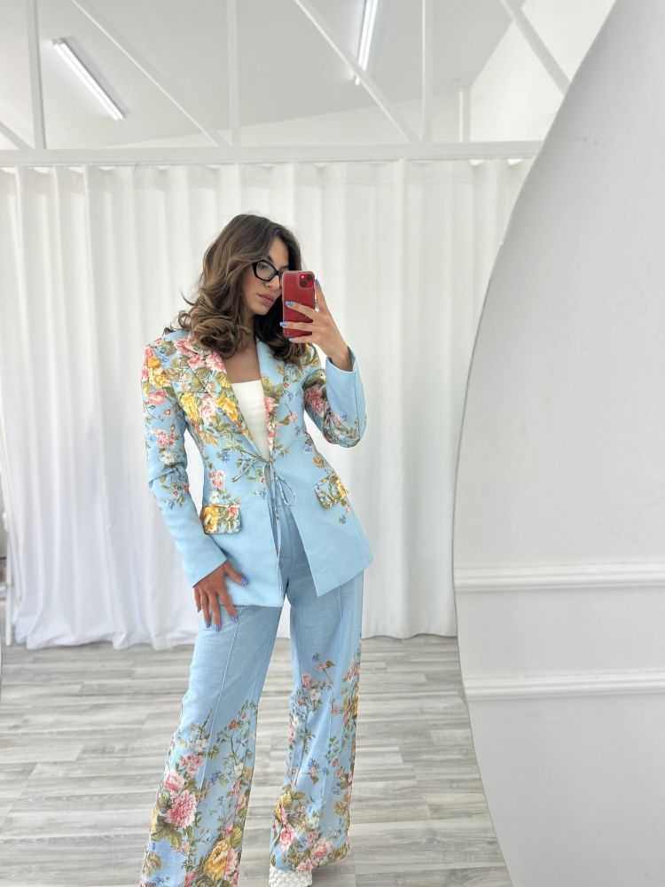 FLORAL LINEN SUIT BY LUMINA