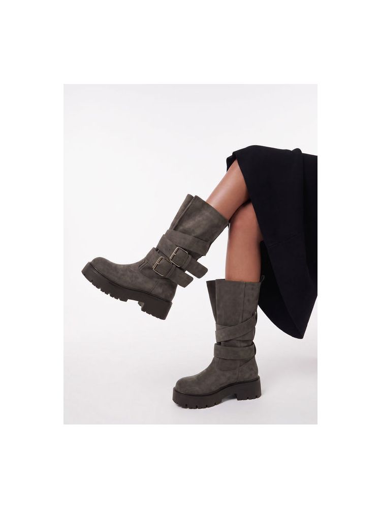 GREY SUEDE RIDER BOOTS
