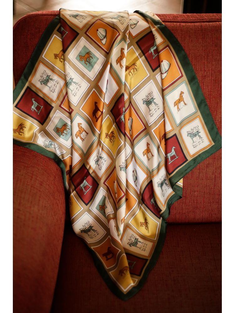 HATS N HORSES SATIN SCARF