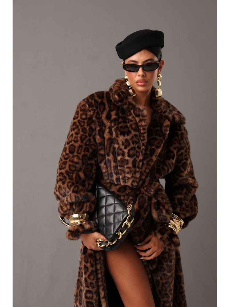 LONG LEOPARD FUR COAT BY...