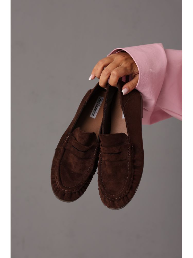 SUEDE LOAFERS CHOCO